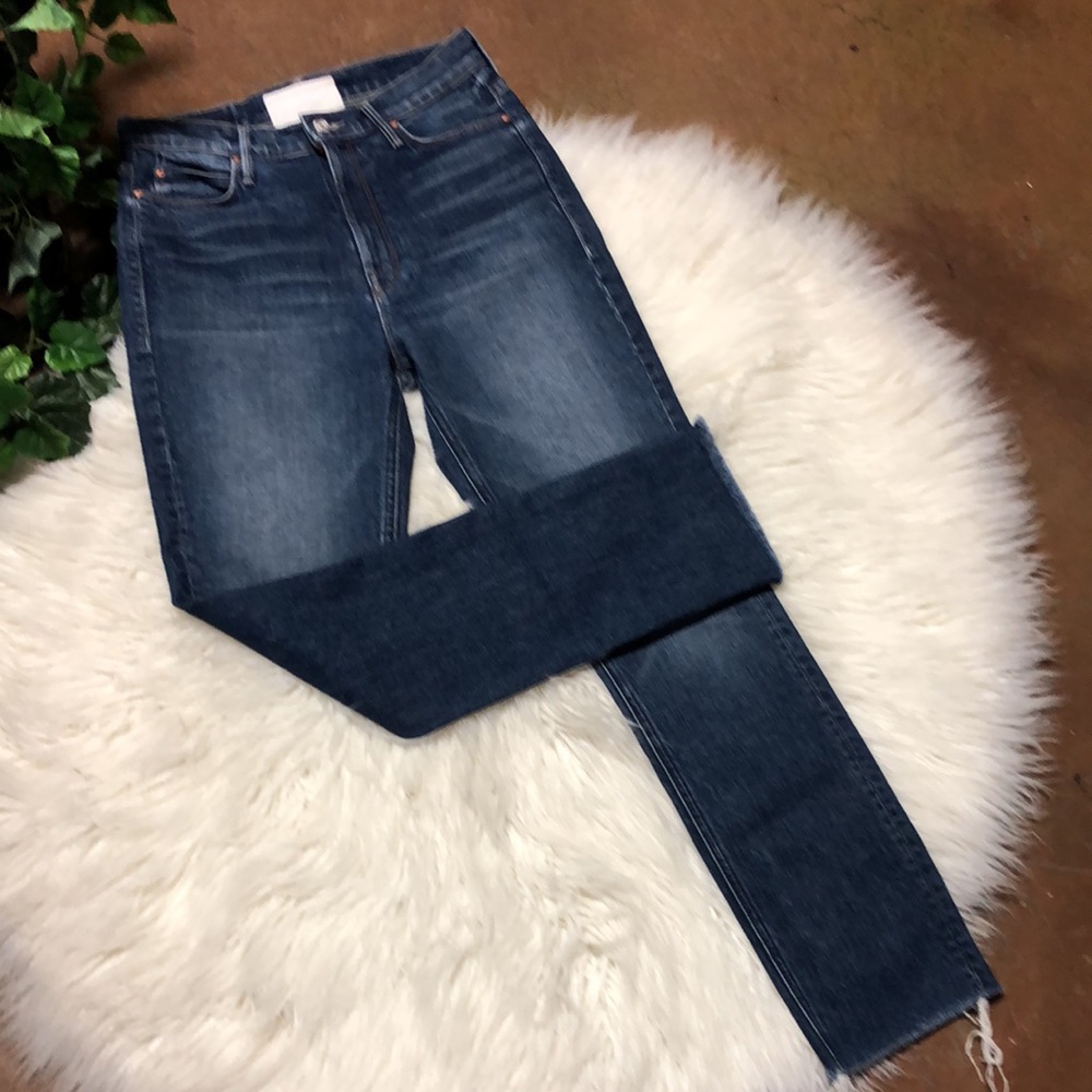 MOTHER SUPERIOR The Dazzler ankle fray jeans. Size27 Color is Painfully Obvious.